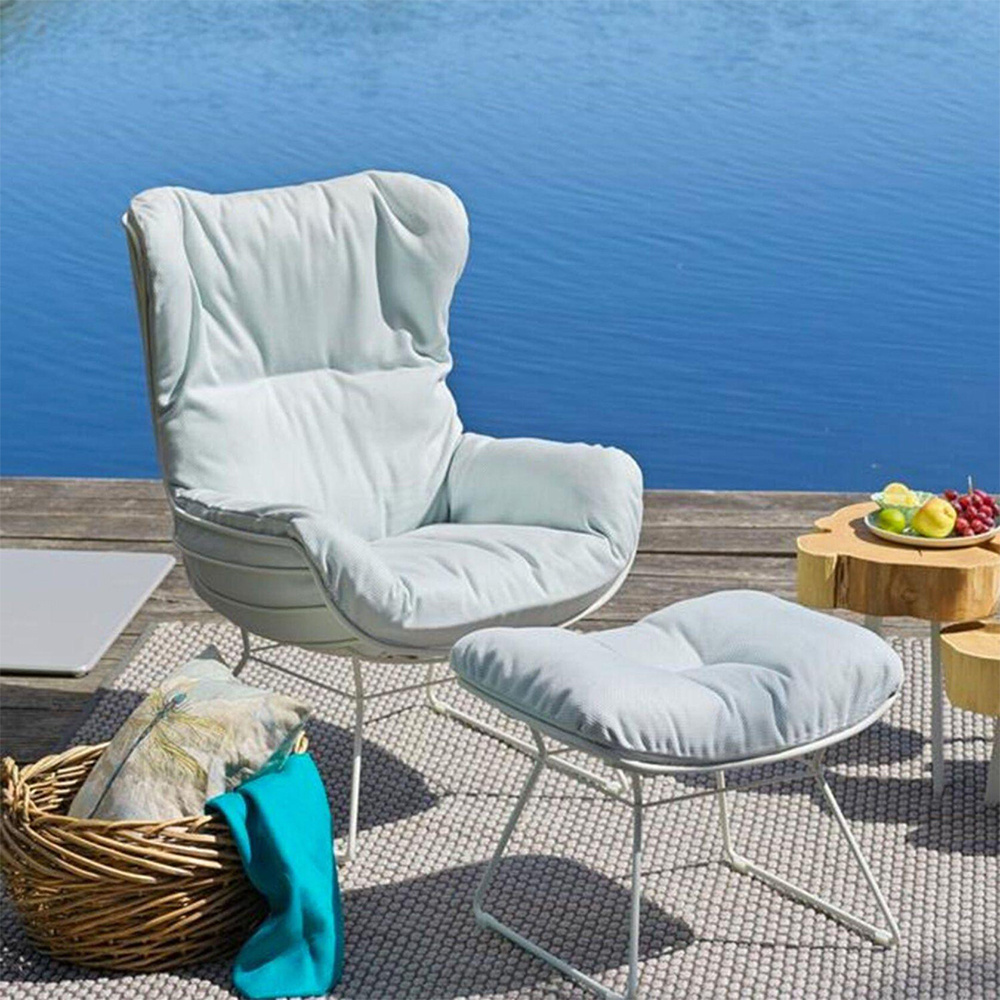 MIGLIO 5792 | Outdoor armchair with Ottoman set | Wingback Chair