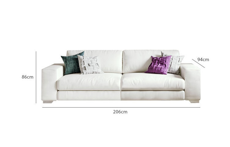 Living Room Furniture Nordic Style Sofas Elegant White Fabric/Leather Armchair 3 Seater Sofa