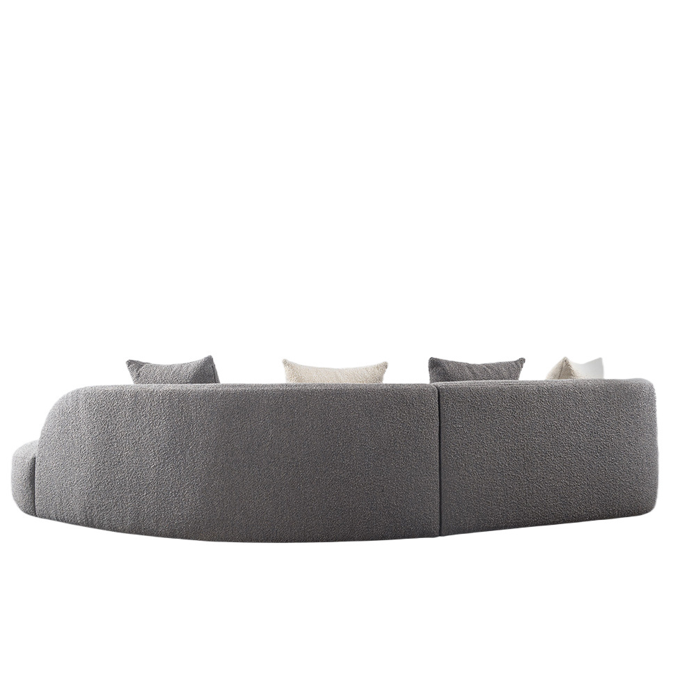 Luxury Living Room Furniture 4 Seater Curved Sofa Irregular Boucle Curve Shape Unique Sectional Curved Modular Teddy Sofa