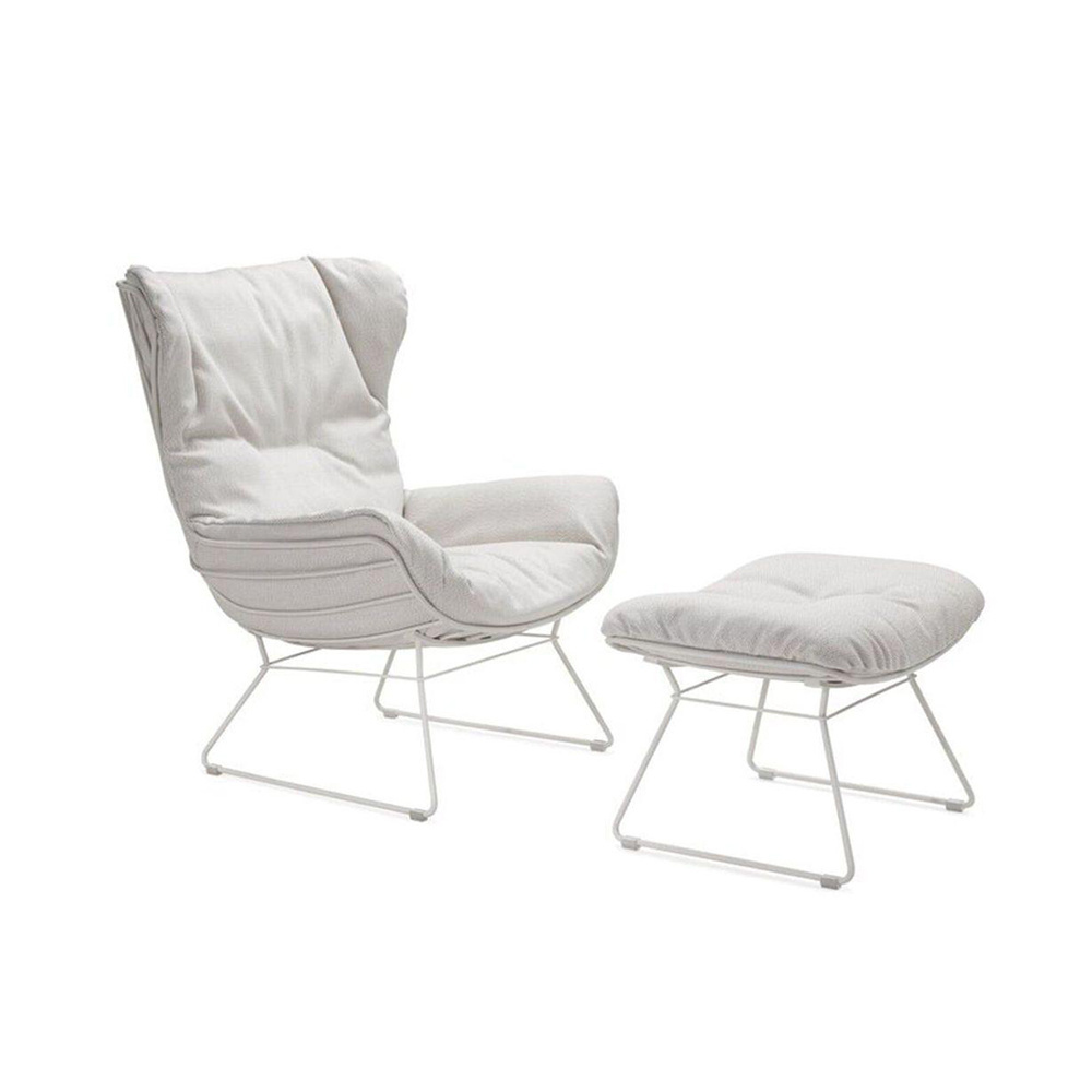 MIGLIO 5792 | Outdoor armchair with Ottoman set | Wingback Chair