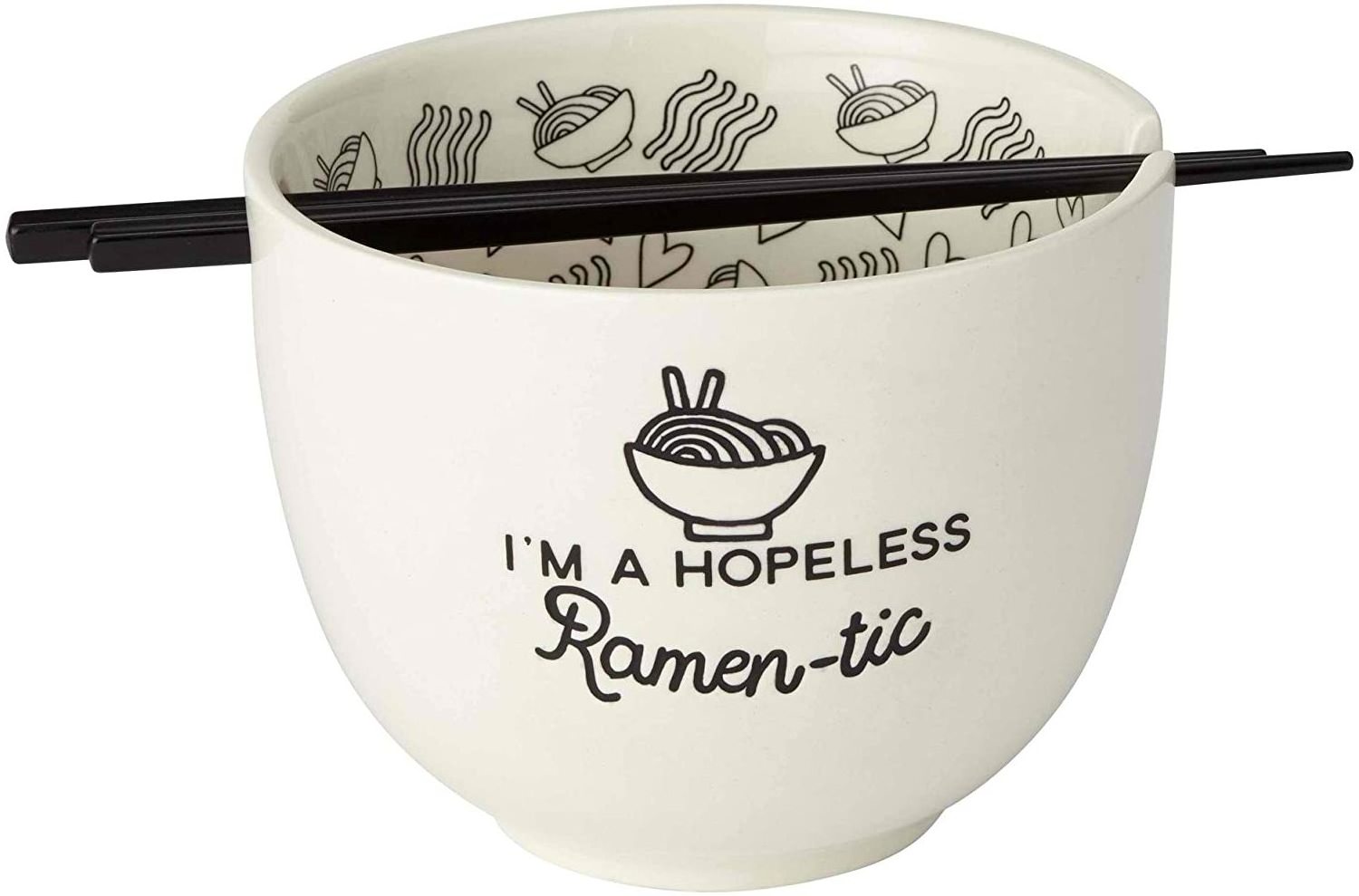 Custom logo Ceramic Ramen Bowl with Chopsticks Porzellanschussel und essstabchen Ceramic Noodle Bowl