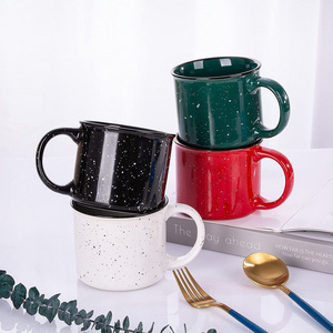 14 Oz Ceramic enamel Coffee Mug with Speckled ceramic Campfire mug For Tea Coffee and Hot Chocolate