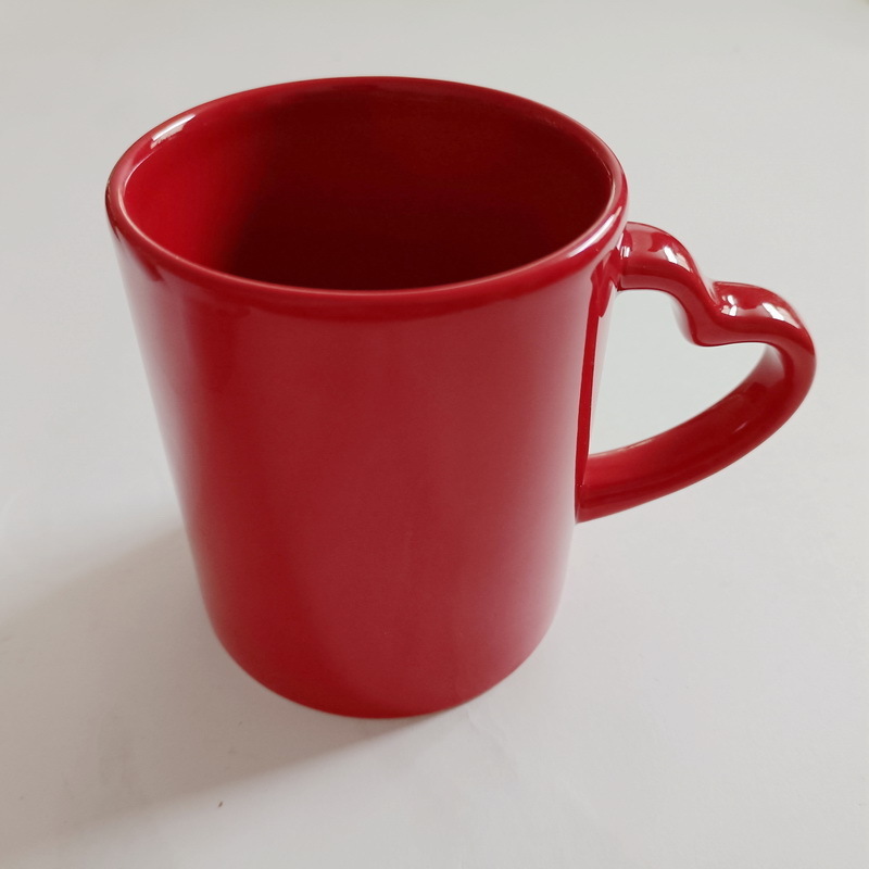 Promotion 11oz Color Sublimation Mug With Heart Handle