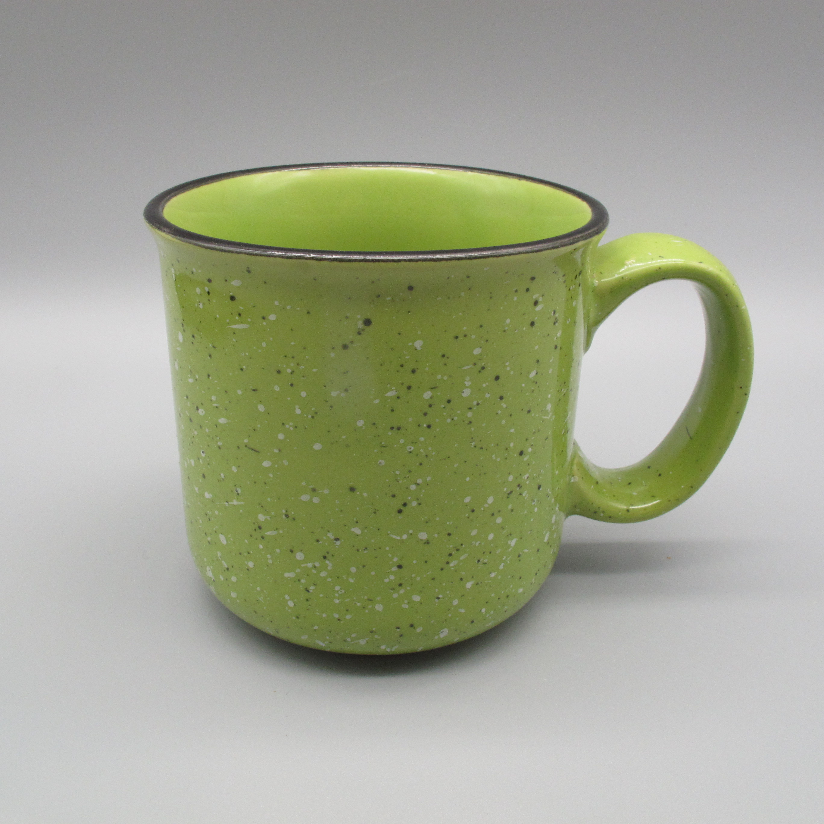 wholesale 15oz speckled porcelain campfire mug stoneware splash ink coffee cup ceramic campfire mug