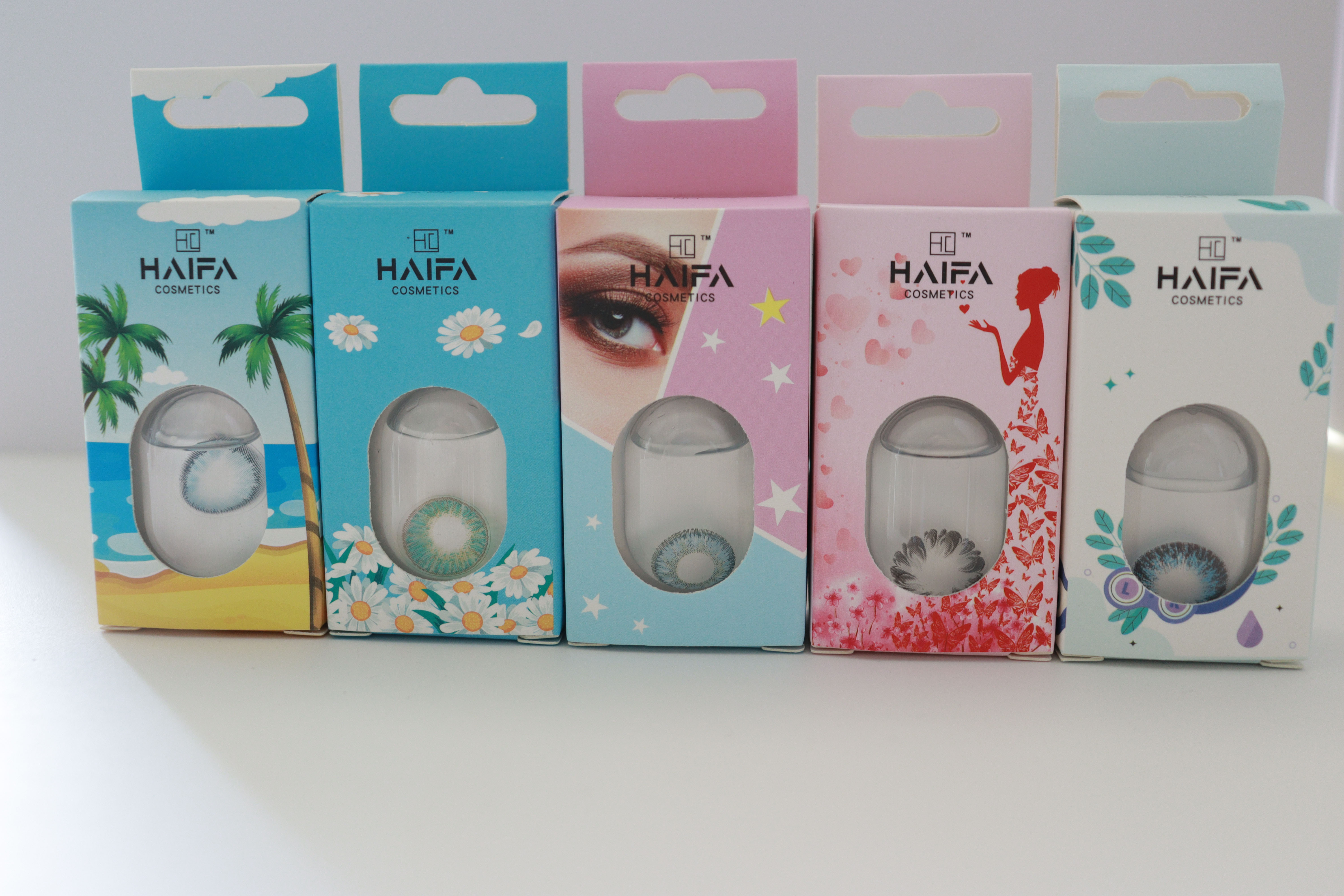 Sales First Fresh Beautiful Color Contact Lenses China Two Pieces Soft HEMA Picture Display Multicolor Yearly 14.5mm 8.6~8.8mm