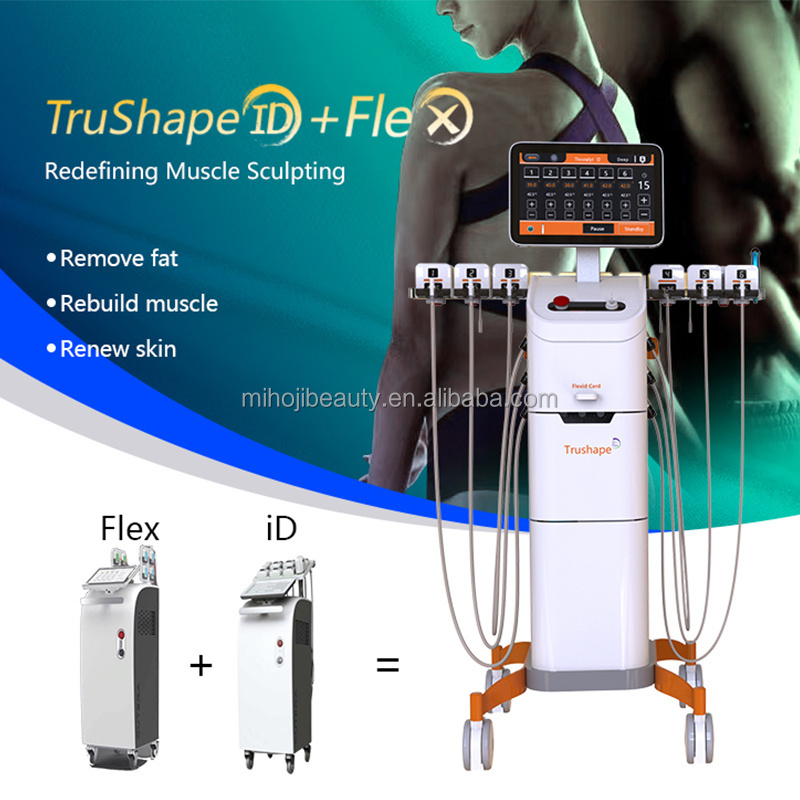 2 In 1 Vertical Ems Muscle Training Trushape Monopolar Rf Fat Dissolving Weight Loss Trushape Flex+ID  Machine