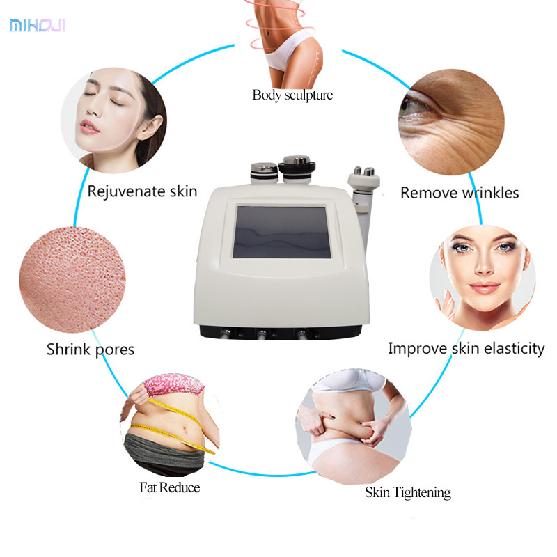 9 In 1 40K Ultrasonic Cavitation Vacuum RF Laser 2 Probes 25K Cavitation Laser Slimming Machine