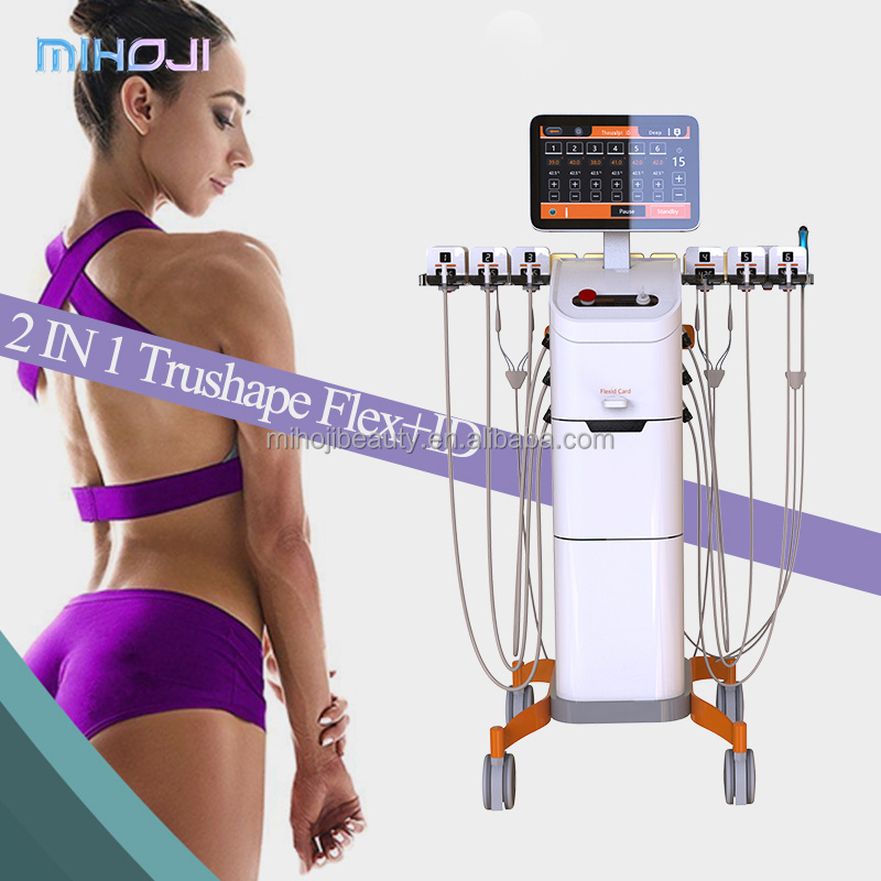 2 In 1 Vertical Ems Muscle Training Trushape Monopolar Rf Fat Dissolving Weight Loss Trushape Flex+ID  Machine