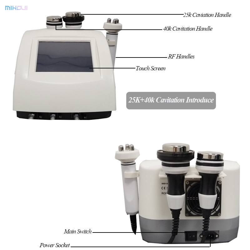 25k 40k cavitation fat removal slimming machine wrinkle removal 2 probes cavitation machine