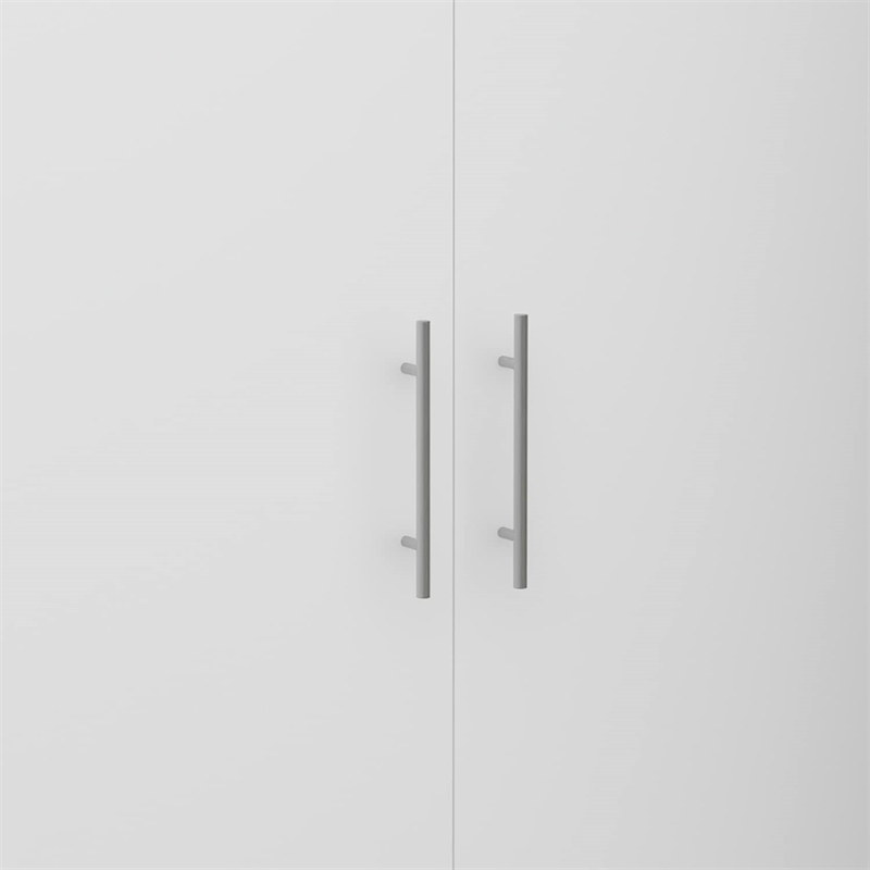 European-style 6-way adjustable hinges; MDF doors with profiled (rounded) edges add a level of sophistication closet