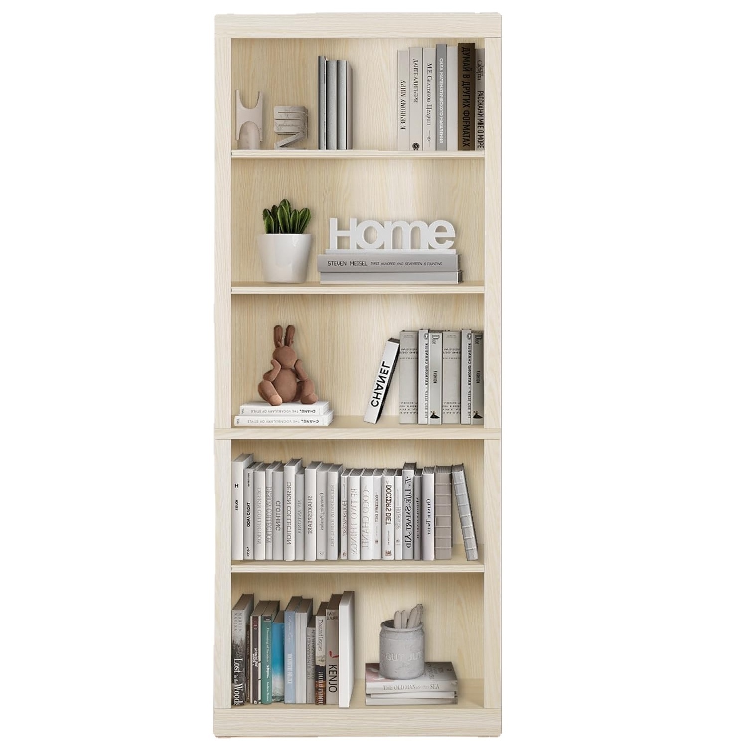 -Shelf Free Standing Bookcase for Home Office Living Room Open Display Organizer Storage Bookshelf