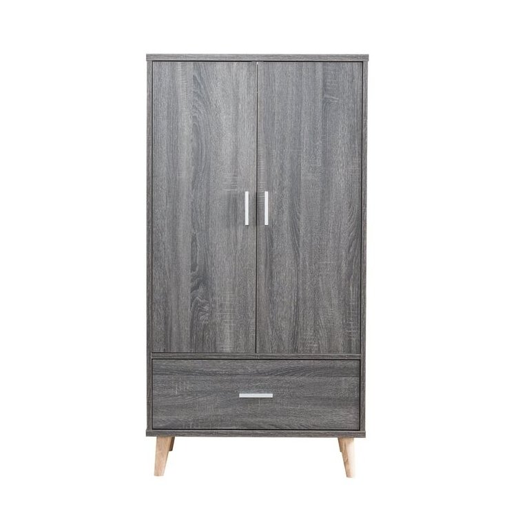 2 Door Wardrobe with Adjustable/Removable Shelves,  Cover for Hanging Clothes