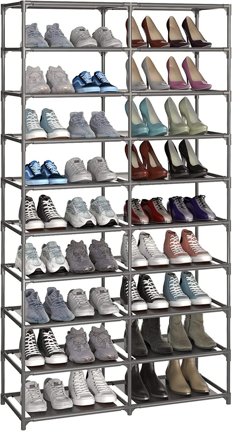 10 Tiers Shoe Rack, 36-49 Pairs Large  Organizer, Space Saving  Shelf, Non-Woven Fabric  Storage Cabinet