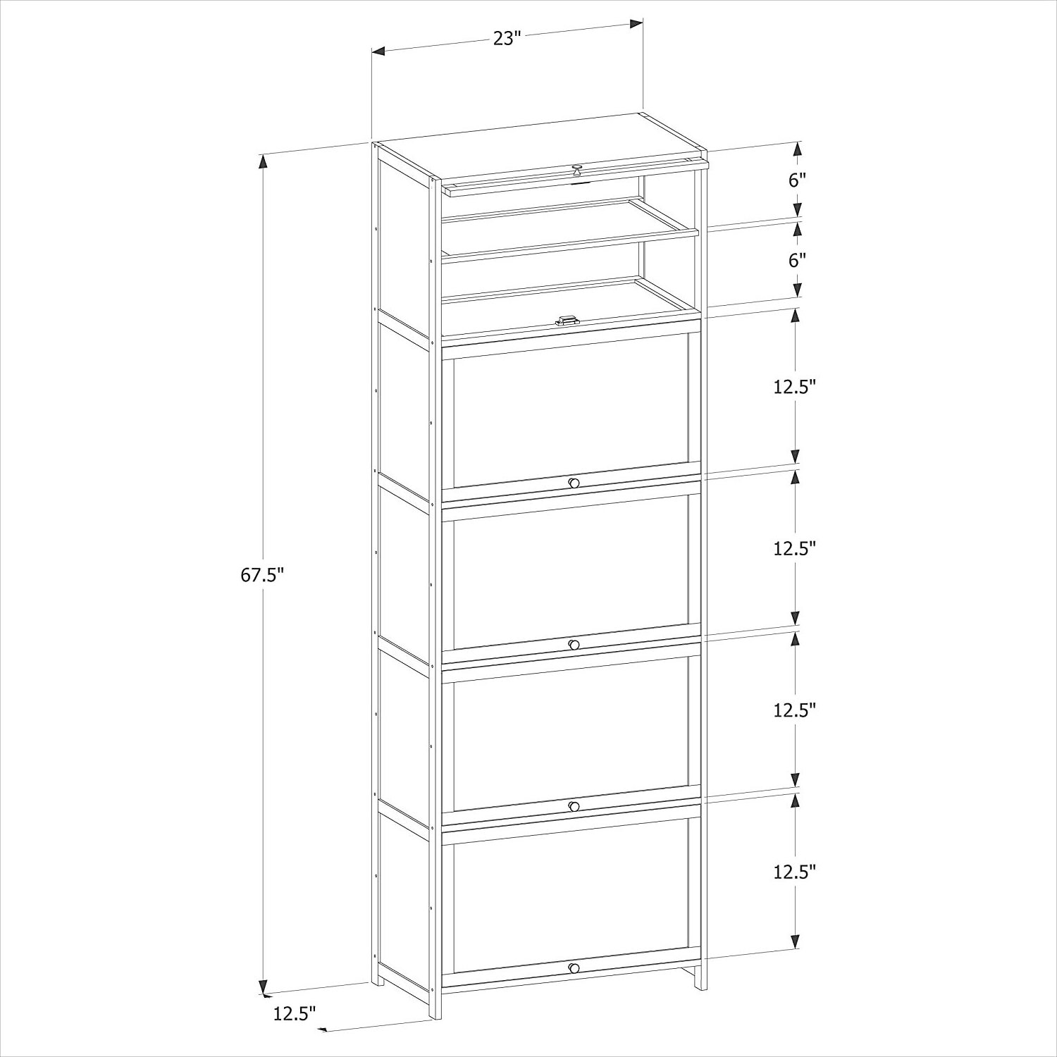 Shoe Storage Cabinet with Doors, 10 Tier Freestanding Shoes Heels Sneakers Shelf Rack for 26-30 Pairs