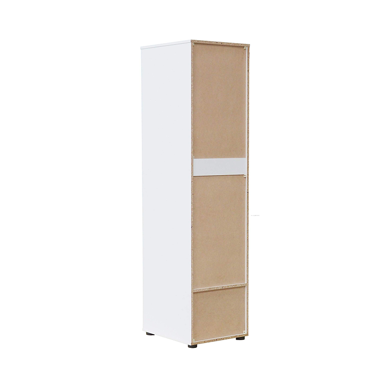 Single apartment small bedroom portable furniture, can hang and place clothes cabinet, narrow high white wooden wardrobe