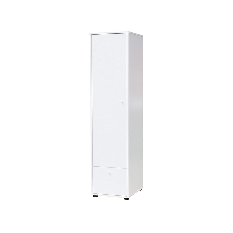 Single apartment small bedroom portable furniture, can hang and place clothes cabinet, narrow high white wooden wardrobe