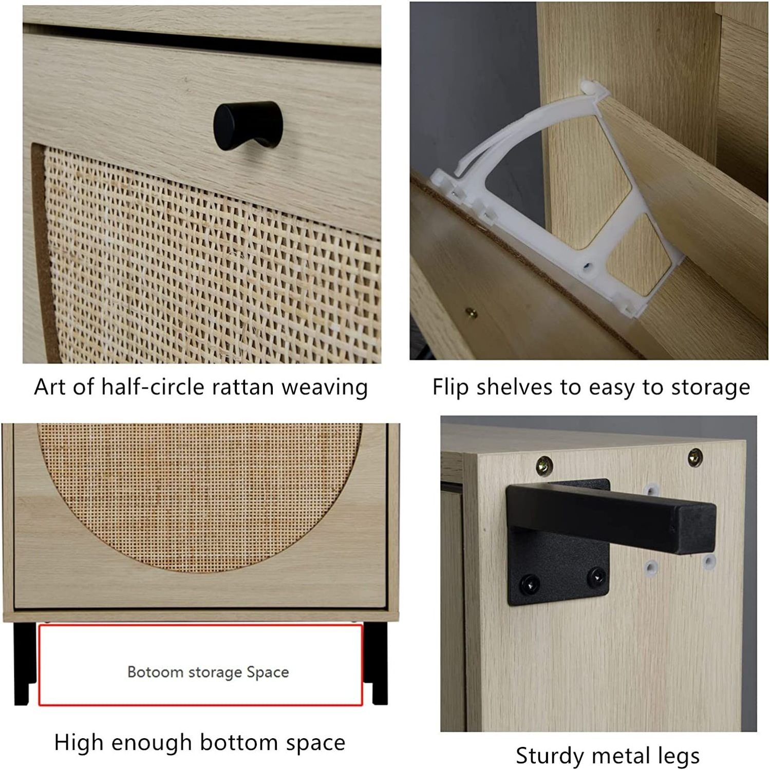 Shoe Storage Cabinet with 2 Flip Drawers for Entryway, Freestanding Shoe Rack Modern Slim Entryway Shoe Organizer