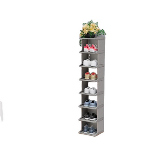 8 Tiers DIY Narrow Stckable Free Standing Shoes Storage Tall Organizer Vertical Small Entryway Hallway Shelf