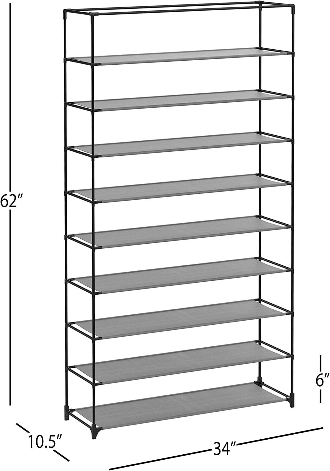 Home Shoe Storage Rack 9-Tier Shoe Rack  for Dust and Metal Frame Freestanding Vertical Shoe Storage Cabinet