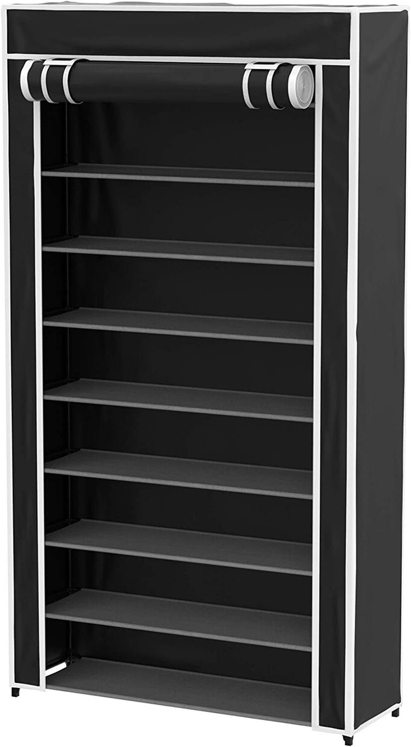 Home Shoe Storage Rack 9-Tier Shoe Rack  for Dust and Metal Frame Freestanding Vertical Shoe Storage Cabinet