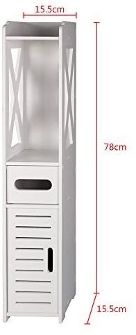 Tower Narrow Slim Mdf Floor Storage Tall Bathroom Cabinet with shelf