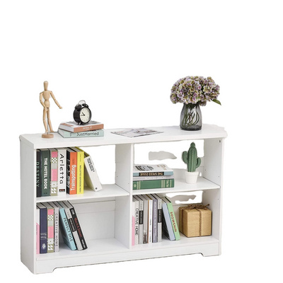 Storage Cube Wood 2 Tier 4 Cube Open Shelf Storage Cabinet, Multipurpose Bookshelf, Display Shelf bookcase