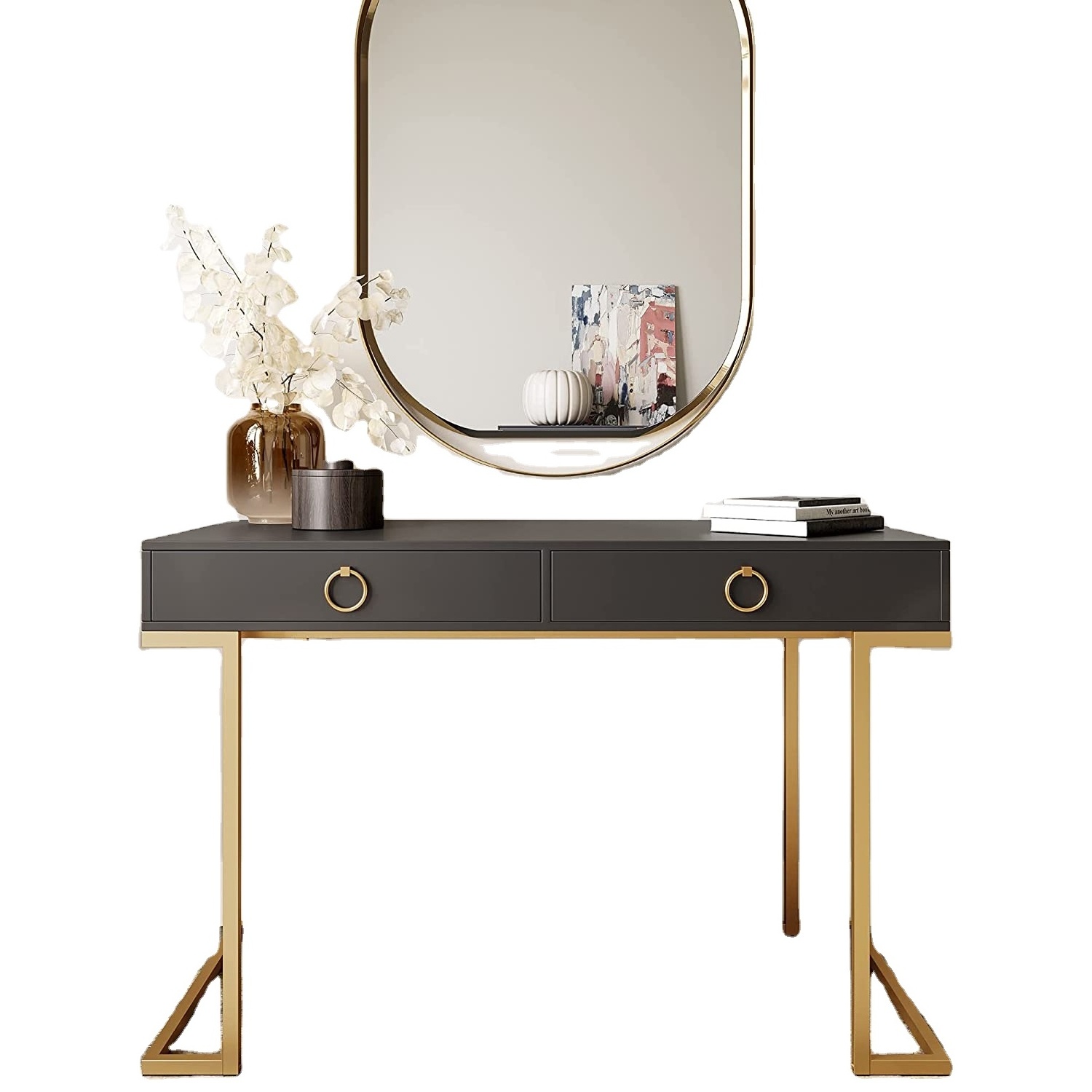 45 Inch Makeup Vanity Dressing Table or Home Office Computer Laptop Writing Desk with Two Storage Drawers dressing table