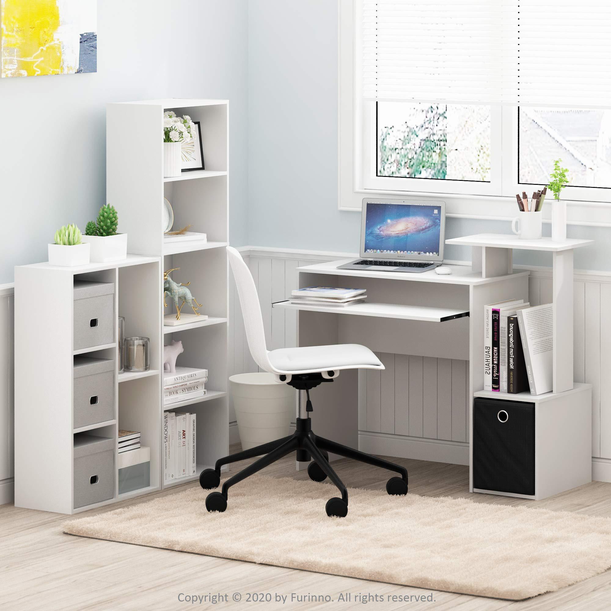 Wood Bookshelf Storage Shelf 5-Cube Open Shelf,White