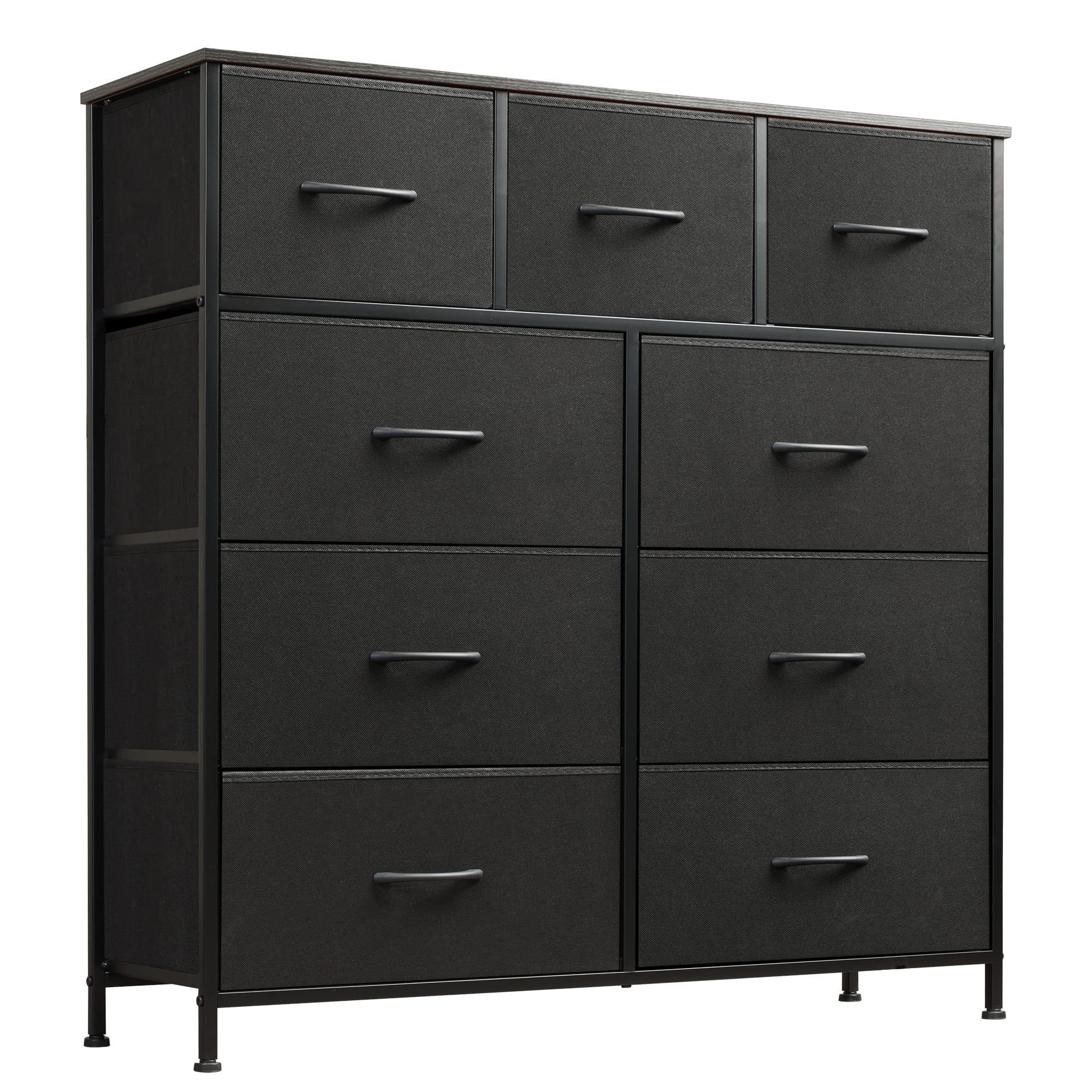 9-Drawer Dresser, Fabric Storage Tower for Bedroom, Hallway, Nursery, Closet, Tall Chest Organizer Unit with Fabric Bins