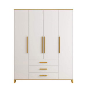 White Light Luxury Wardrobe Home Bedroom Female Small Apartment Simple Modern Wooden Cabinet Assembly Economical Wardrobe