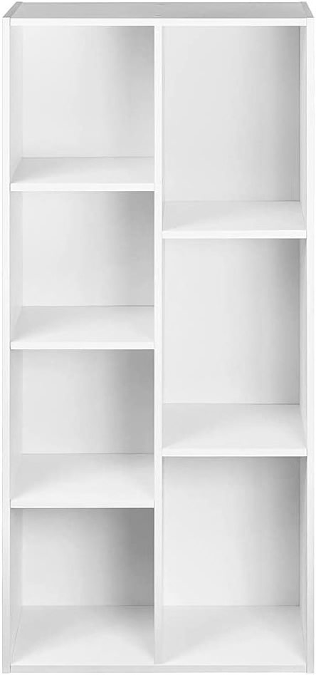 Modern cube bookcase 7-Cube Organizer front shelving compartments bookcase