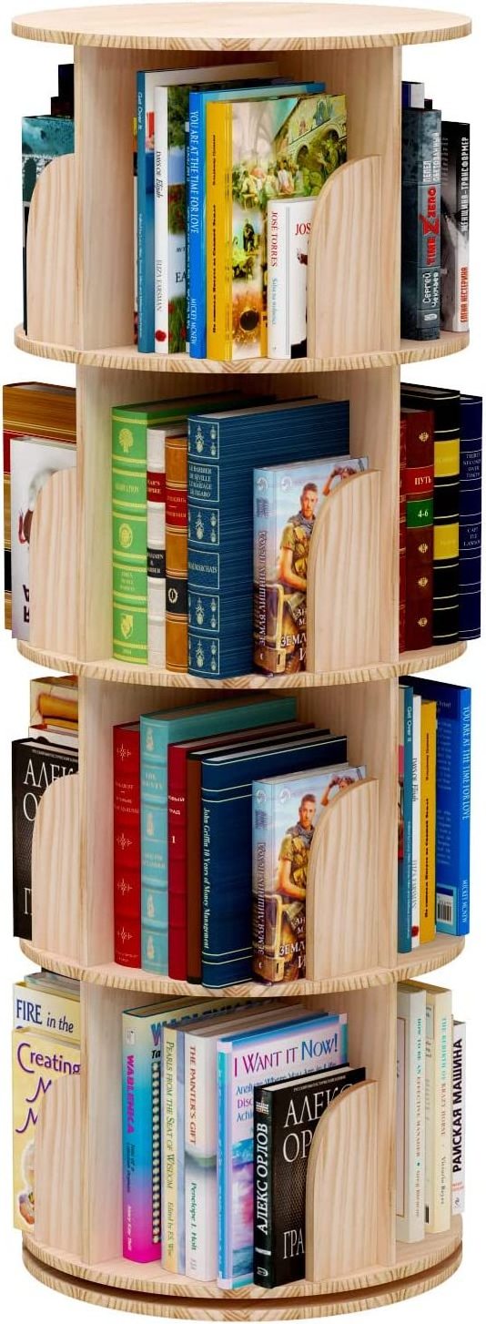 Small Spaces Freestanding Cube Display Storage OrganizerFloor Standing Bookcase Storage  Wood Narrow Book Shelf