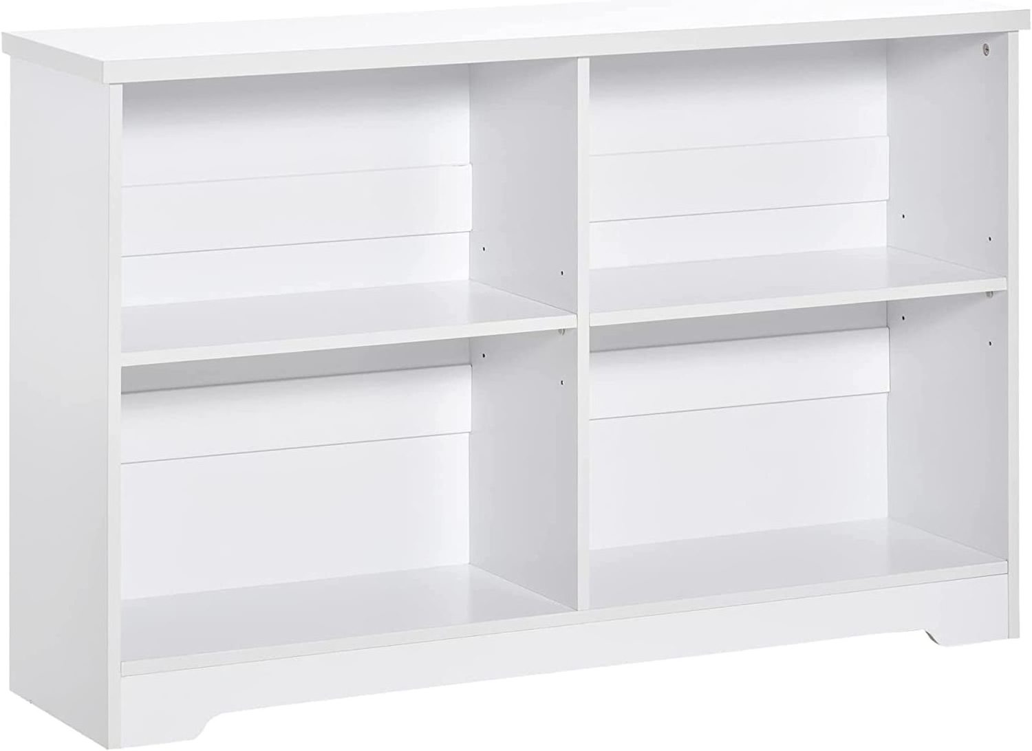 Storage Cube Wood 2 Tier 4 Cube Open Shelf Storage Cabinet, Multipurpose Bookshelf, Display Shelf bookcase