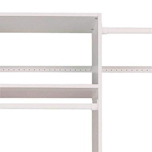 Dual Tower Closet Storage Wall Mounted Wardrobe Organizer Kit System with Shelves and Drawers for Bedroom in White with Hardware