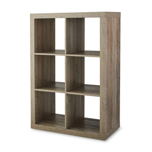 Wooden open shelf bookcase