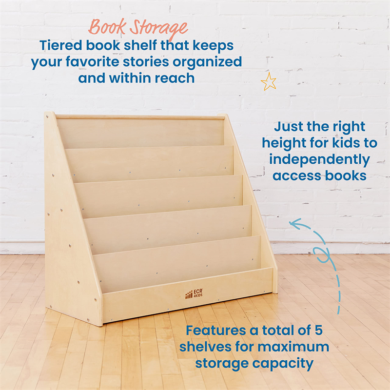 Safe and pollution-free waterproof and antifouling book storage shelf 5 floors of children's primary school classroom bookshelve