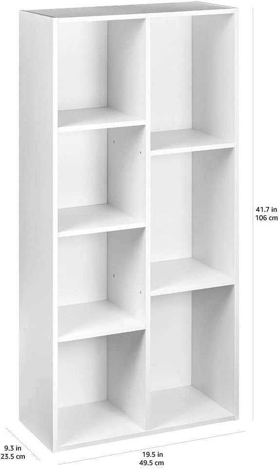 Modern cube bookcase 7-Cube Organizer front shelving compartments bookcase