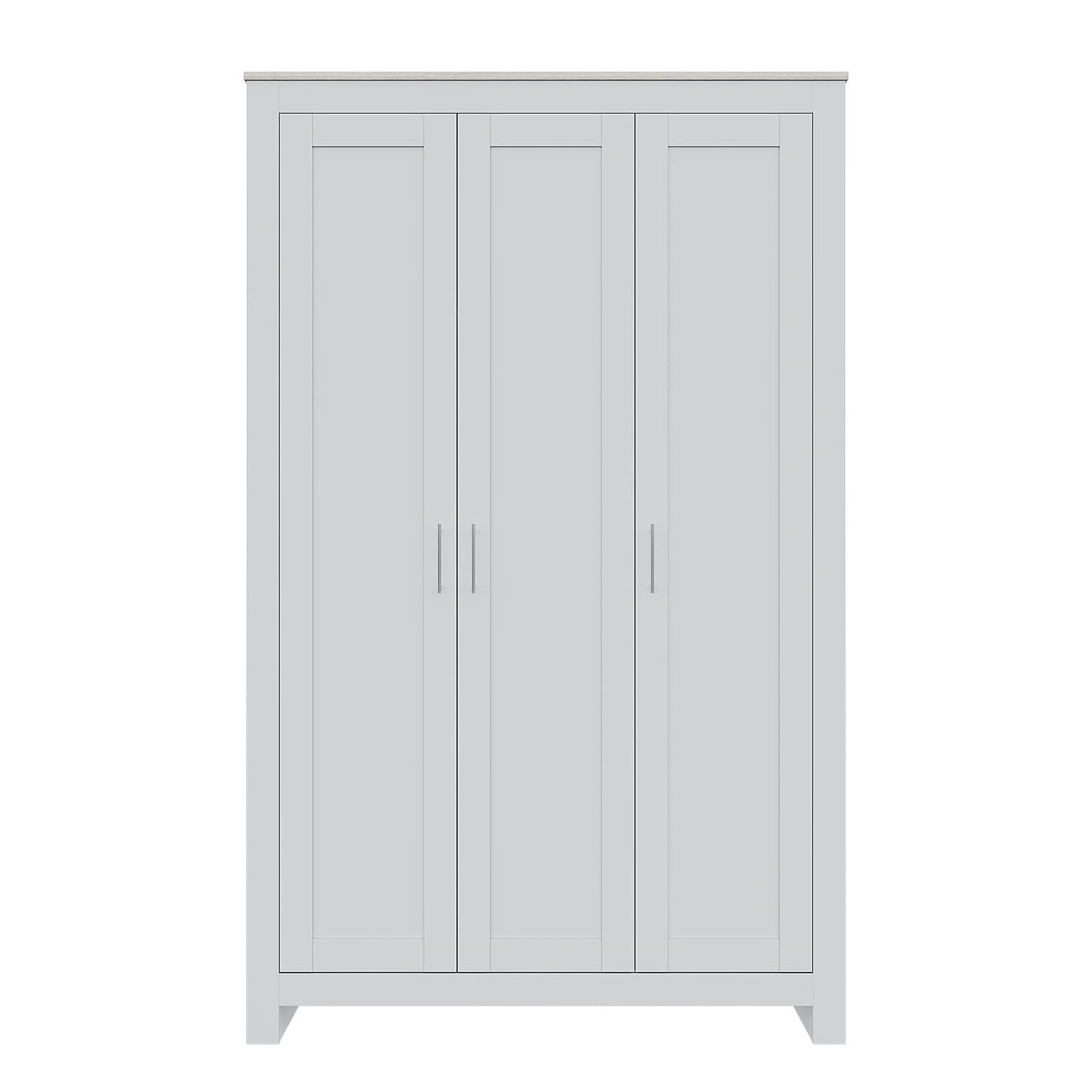 Vida Designs Arlington Wardrobe 3 Door 2 Drawer Bedroom Furniture Clothes Rail Storage (White)