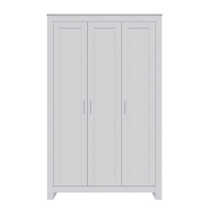 Vida Designs Arlington Wardrobe 3 Door 2 Drawer Bedroom Furniture Clothes Rail Storage (White)