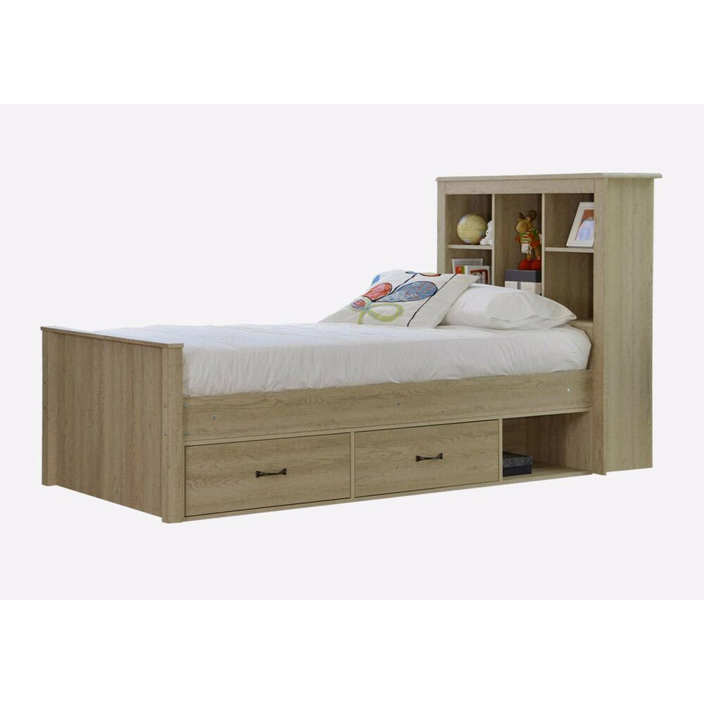 Queen size luxury wood bed frame double bed designs with box