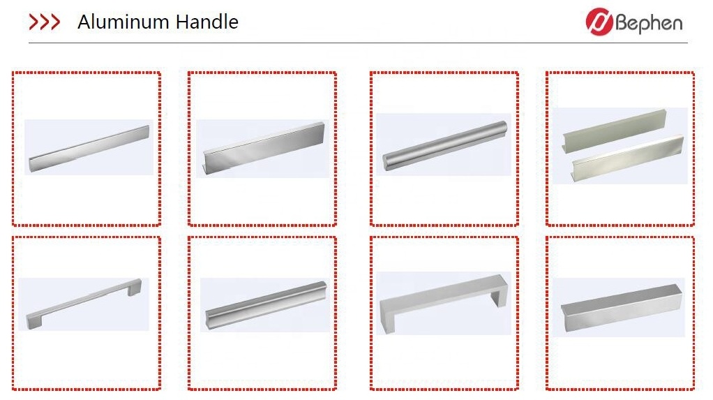 Modern Aluminum Handle Silver Anodized Handle For Cabinets Drawers