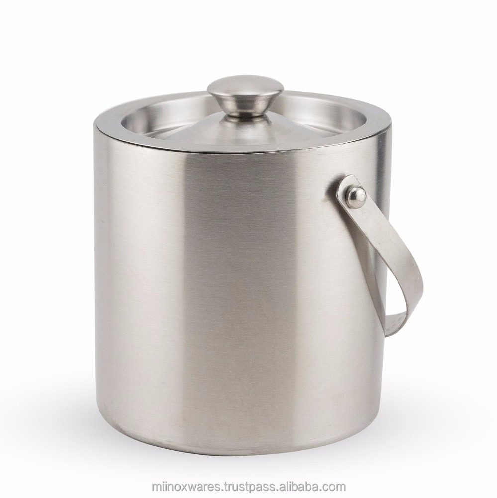 Stainless Steel Ice Bucket with handle and Lid bar accessories barware supplies