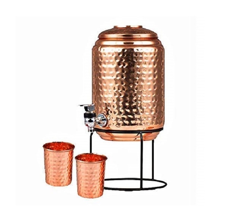 Hot Selling handmade 100% pure copper water container from India