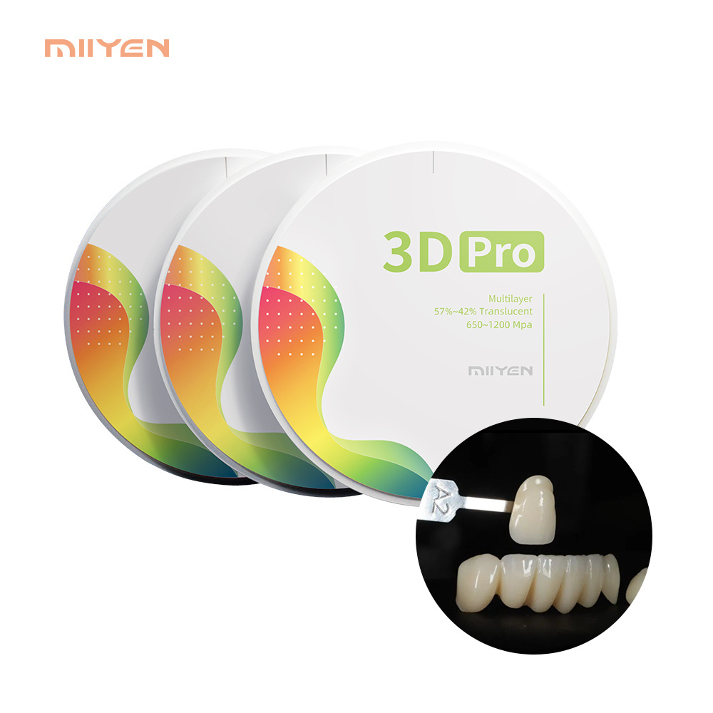 MIIYEN Hot Sale Product Dental Cad Cam Zirconia Disc Zirconia Blank 3D PRO ML 10~30mm