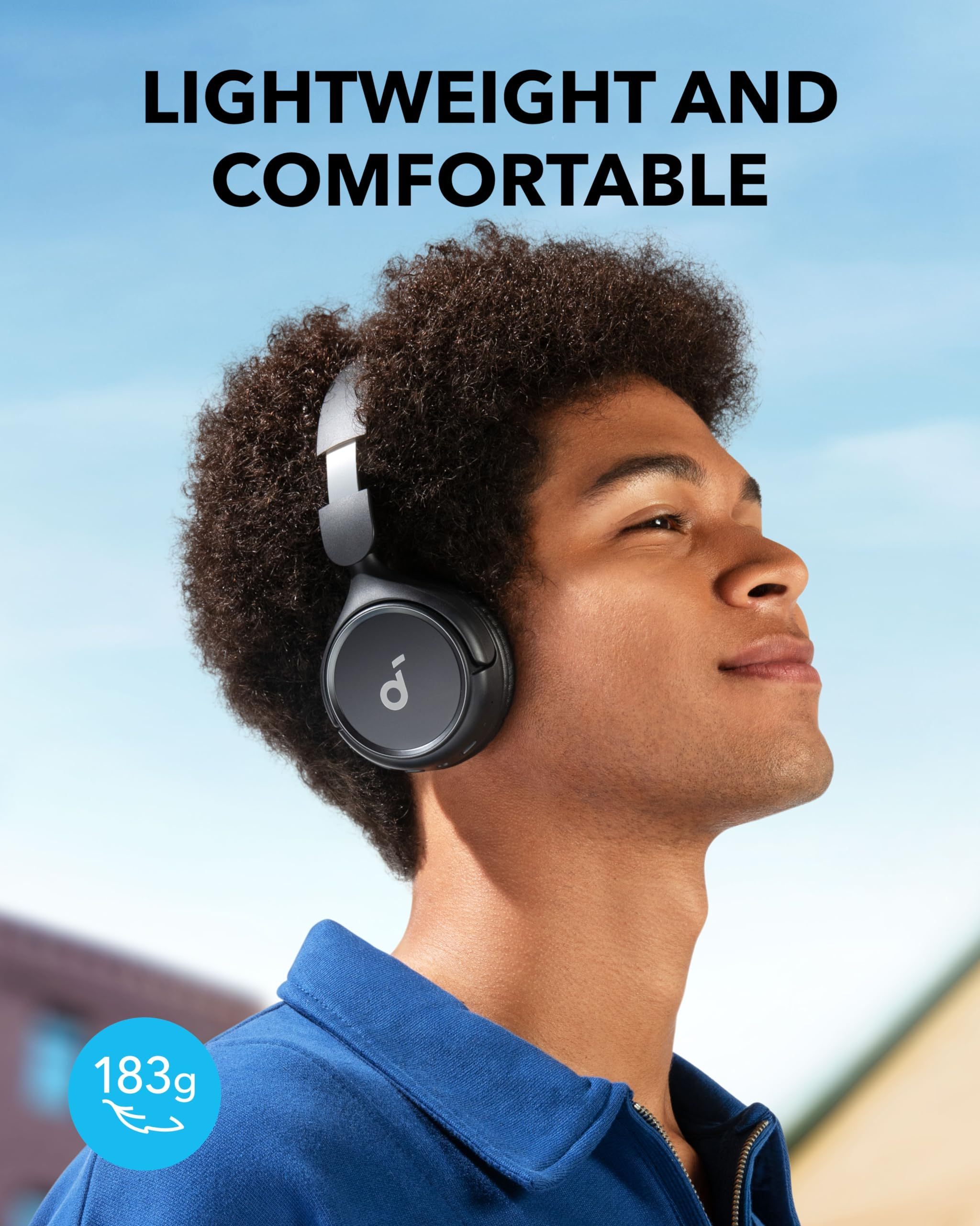 Soundcore H30i Wireless On-Ear Headphones, Foldable Design, Pure Bass, 70H Playtime, Bluetooth 5.3, Lightweight and Comfortable