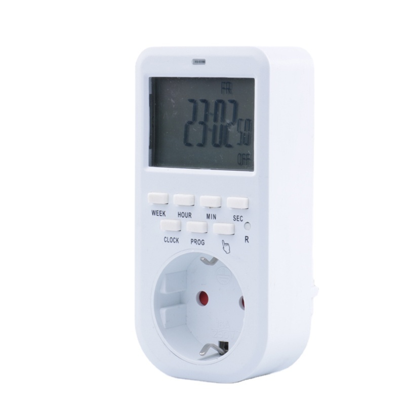 EU Hot Sale High Quality Weekly Programmable Battery Electronic Timer Plug Socket