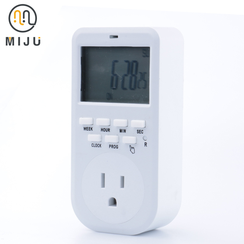 US timer Brand New Digital Lights On Timer Digital Timer On Off Plug With Socket Standard Grounding Residential