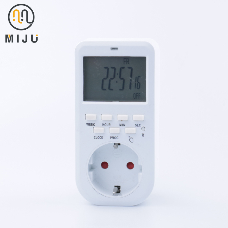 EU Hot Sale High Quality Weekly Programmable Battery Electronic Timer Plug Socket