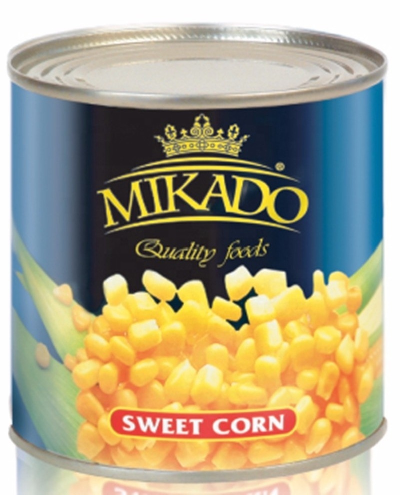 Mikado brand Chinese canned food sweet corn in can vacuum pack 2650ml can