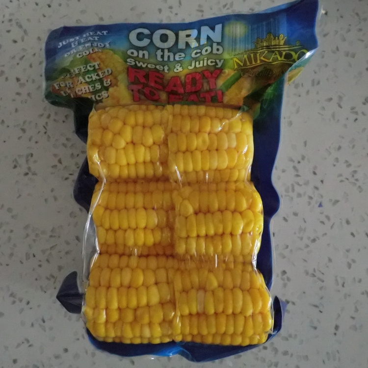 Top quality Mikado brand Chinese sweet corn on cob in vacuum pack